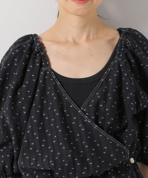 IENA - ito　IENA♡カットジャガードカシュクールブラウス セール】カットジャガードカシュクールブラウス（シャツ