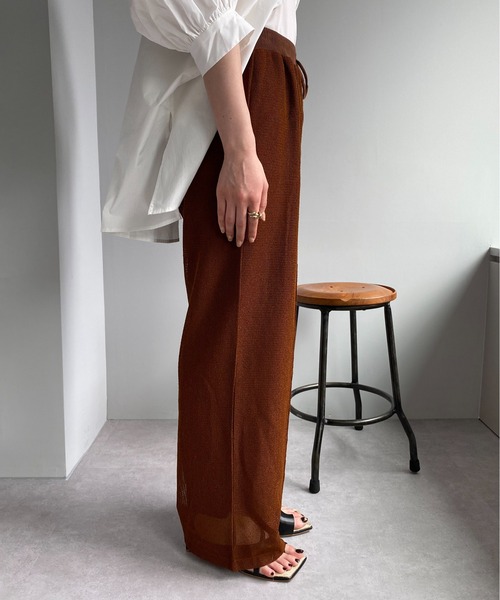 CAPRICIEUX LE'MAGE（カプリシューレマージュ）の「ピンタックメッシュパンツ（その他パンツ・レディース・ブラック/ブラウン/オフホワイト・FREE）」の5枚目の写真