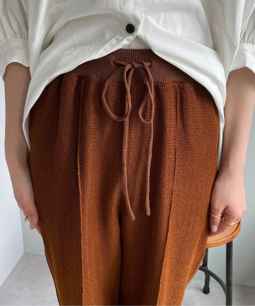 CAPRICIEUX LE'MAGE（カプリシューレマージュ）の「ピンタックメッシュパンツ（その他パンツ・レディース・ブラック/ブラウン/オフホワイト・FREE）」の7枚目の写真