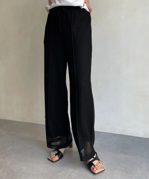 CAPRICIEUX LE'MAGE（カプリシューレマージュ）の「ピンタックメッシュパンツ（その他パンツ・レディース・ブラック/ブラウン/オフホワイト・FREE）」の12枚目の写真