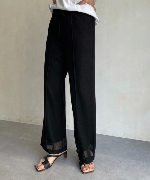 CAPRICIEUX LE'MAGE（カプリシューレマージュ）の「ピンタックメッシュパンツ（その他パンツ・レディース・ブラック/ブラウン/オフホワイト・FREE）」の14枚目の写真