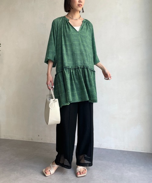 CAPRICIEUX LE'MAGE（カプリシューレマージュ）の「ピンタックメッシュパンツ（その他パンツ・レディース・ブラック/ブラウン/オフホワイト・FREE）」の18枚目の写真