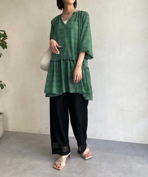 CAPRICIEUX LE'MAGE（カプリシューレマージュ）の「ピンタックメッシュパンツ（その他パンツ・レディース・ブラック/ブラウン/オフホワイト・FREE）」の19枚目の写真