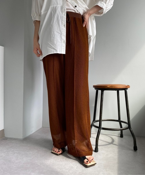 CAPRICIEUX LE'MAGE（カプリシューレマージュ）の「ピンタックメッシュパンツ（その他パンツ・レディース・ブラック/ブラウン/オフホワイト・FREE）」の21枚目の写真