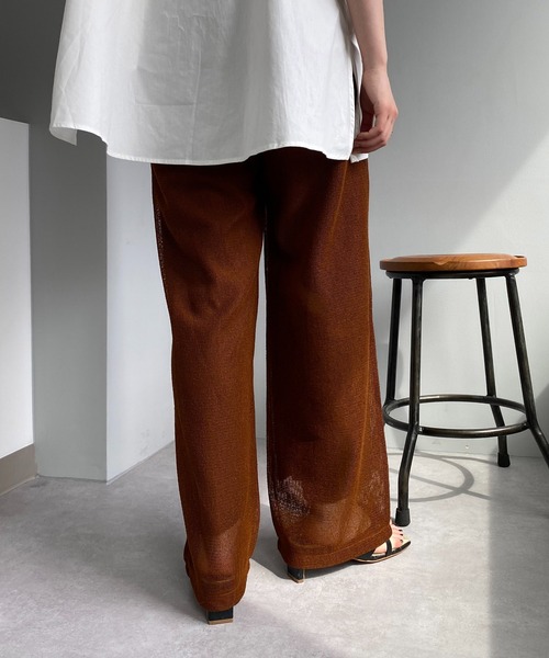 CAPRICIEUX LE'MAGE（カプリシューレマージュ）の「ピンタックメッシュパンツ（その他パンツ・レディース・ブラック/ブラウン/オフホワイト・FREE）」の22枚目の写真