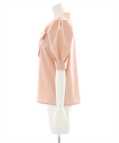 clear（クリア）の「ボウタイパフスリーブブラウス（シャツ/ブラウス・レディース・ブラック/オフホワイト/イエロー/ピンクベージュ・F）」の6枚目の写真