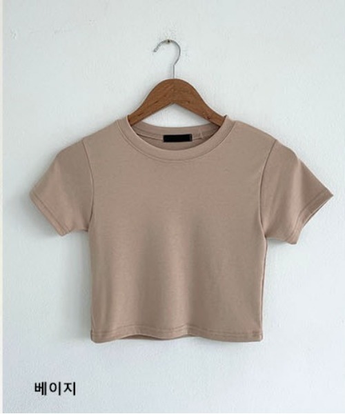 BEIDELLI（ベイデリー）の「[BELLIDE MADE] クロップド半袖Tシャツ（Tシャツ/カットソー・レディース・アイボリー/ブラック/ベージュ/ブルー・FREE）」の15枚目の写真