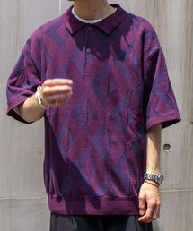 GLOSTER | 【GLOSTER/グロスター】ジオメトリック ニットポロシャツ(ポロシャツ)