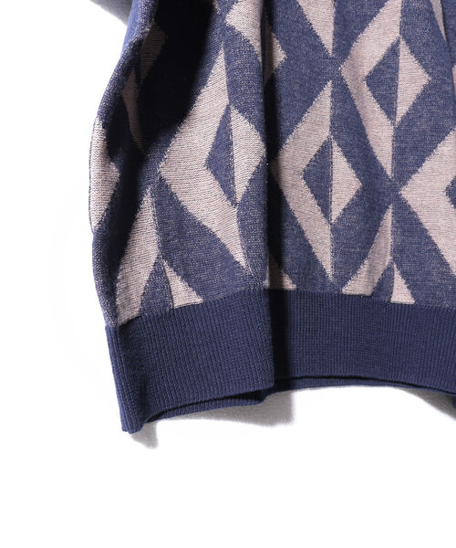 GLOSTER(グロスター)の「【GLOSTER/グロスター】ジオメトリック ニットポロシャツ(ポロシャツ・メンズ・ホワイト/パープル/ネイビー/グリーン・MEDIUM/LARGE)」の16枚目の写真