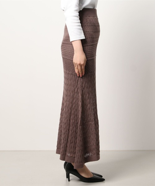 DURAS（デュラス）の「透かし編みフレアスカート（スカート・レディース・ホワイト/ピンク/モカ/グリーン・FREE）」の17枚目の写真