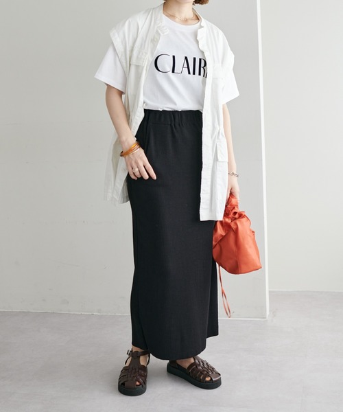 DISCOAT（ディスコート）の「【WEB限定】リブカットナロースカート（スカート・レディース・ブラック/グレー/グリーン/アイボリー/オレンジ/ライトグリーン/マスタード/オレンジ系その他2/ブルー/グレイッシュベージュ/ブラウン/イエロー/パープル/チャコールグレー/ベビーピンク・FREE/SMALL/LARGE/X-LARGE/X-SMALL）」の22枚目の写真