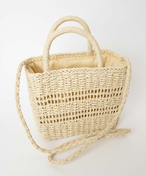 WEGO（ウィゴー）の「WEGO/【2WAY】雑材編みショルダー（ショルダーバッグ・レディース・ベージュ/ナチュラル・FREE）」の8枚目の写真