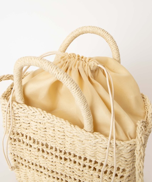 WEGO（ウィゴー）の「WEGO/【2WAY】雑材編みショルダー（ショルダーバッグ・レディース・ベージュ/ナチュラル・FREE）」の10枚目の写真