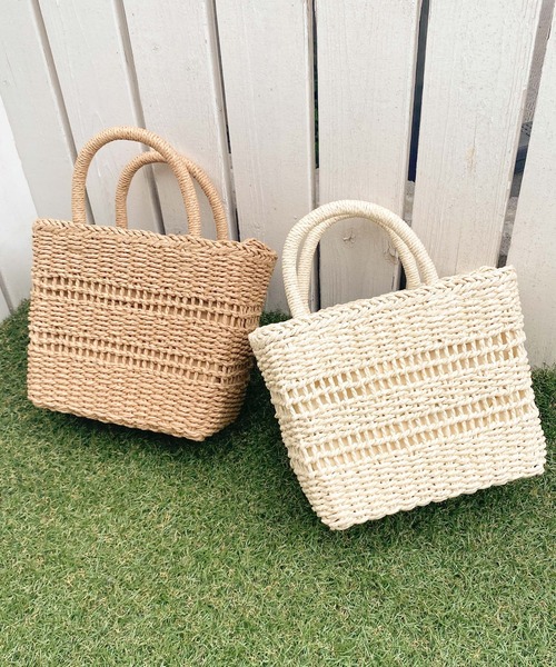 WEGO（ウィゴー）の「WEGO/【2WAY】雑材編みショルダー（ショルダーバッグ・レディース・ベージュ/ナチュラル・FREE）」の3枚目の写真