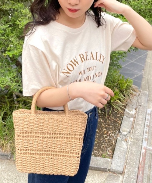 WEGO（ウィゴー）の「WEGO/【2WAY】雑材編みショルダー（ショルダーバッグ・レディース・ベージュ/ナチュラル・FREE）」の4枚目の写真