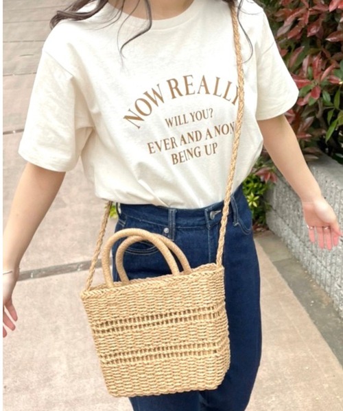 WEGO（ウィゴー）の「WEGO/【2WAY】雑材編みショルダー（ショルダーバッグ・レディース・ベージュ/ナチュラル・FREE）」の5枚目の写真