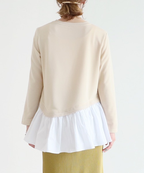 reca（レカ）の「異素材ドッキングボリュームトップス（Tシャツ