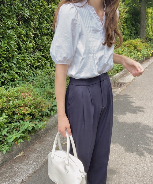 LAUIR（ラウアー）の「2タックワイドスラックスパンツ（その他パンツ・レディース・ブラック/ベージュ/ネイビー/ブラウン・MEDIUM/LARGE/X-LARGE）」の12枚目の写真