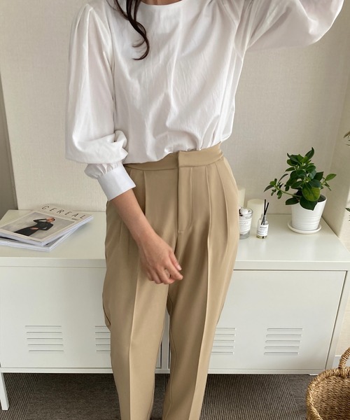 LAUIR（ラウアー）の「2タックワイドスラックスパンツ（その他パンツ・レディース・ブラック/ベージュ/ネイビー/ブラウン・MEDIUM/LARGE/X-LARGE）」の16枚目の写真