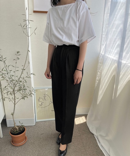 LAUIR（ラウアー）の「2タックワイドスラックスパンツ（その他パンツ・レディース・ブラック/ベージュ/ネイビー/ブラウン・MEDIUM/LARGE/X-LARGE）」の10枚目の写真