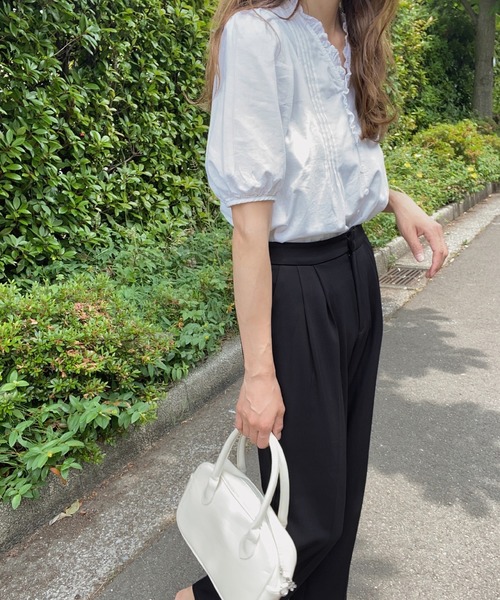 LAUIR（ラウアー）の「2タックワイドスラックスパンツ（その他パンツ・レディース・ブラック/ベージュ/ネイビー/ブラウン・MEDIUM/LARGE/X-LARGE）」の9枚目の写真