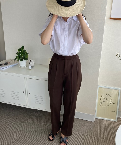 LAUIR（ラウアー）の「2タックワイドスラックスパンツ（その他パンツ・レディース・ブラック/ベージュ/ネイビー/ブラウン・MEDIUM/LARGE/X-LARGE）」の13枚目の写真