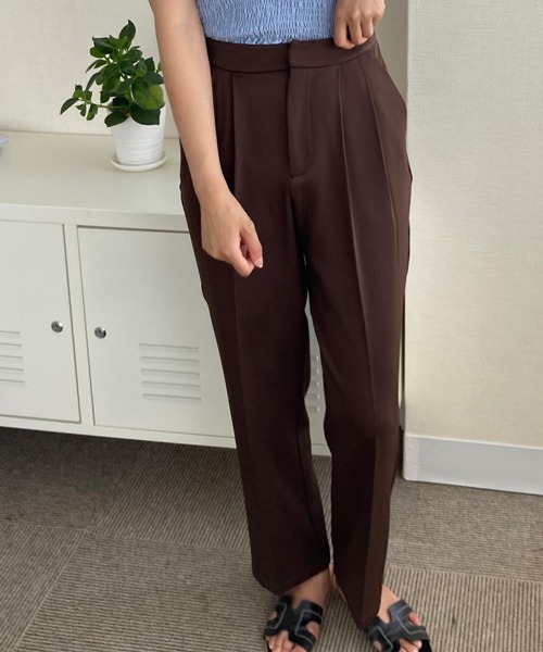 LAUIR（ラウアー）の「2タックワイドスラックスパンツ（その他パンツ・レディース・ブラック/ベージュ/ネイビー/ブラウン・MEDIUM/LARGE/X-LARGE）」の7枚目の写真