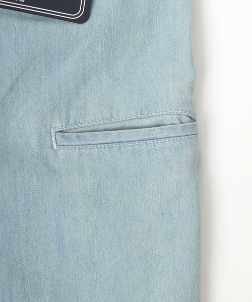 Dickies(ディッキーズ)の「Dickies/ディッキーズ T/Cツイル デニム ワイド ハーフパンツ/ショートパンツ/ショーツ/カラーパンツ(チノパンツ・メンズ・ブラック/ベージュ/インディゴブルー/グリーン/アイボリー/ライトインディゴブルー・M/L/XL)」の14枚目の写真