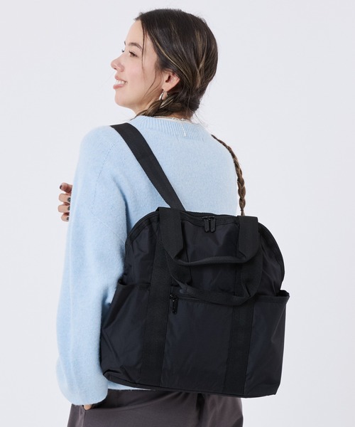 LeSportsac（レスポートサック）の「DOUBLE TROUBLE BACKPACK 【日本限定】リサイクルドブラックJP（バックパック/リュック・レディース・ブラック・FREE）」の2枚目の写真