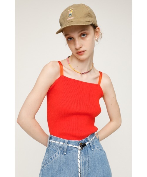 SLY(スライ)の「TWIN STRAP CAMI ツインストラップ キャミソール(キャミソール・レディース・クリアレッド/ダークグリーン/ブラック/マルチ・FREE)」の3枚目の写真