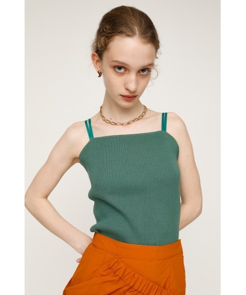 SLY(スライ)の「TWIN STRAP CAMI ツインストラップ キャミソール(キャミソール・レディース・クリアレッド/ダークグリーン/ブラック/マルチ・FREE)」の1枚目の写真