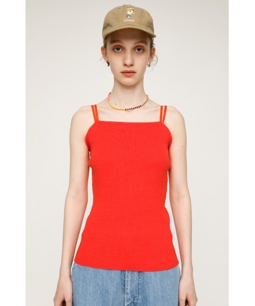 SLY(スライ)の「TWIN STRAP CAMI ツインストラップ キャミソール(キャミソール・レディース・クリアレッド/ダークグリーン/ブラック/マルチ・FREE)」の9枚目の写真