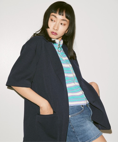 FEKETE(フェケテ)の「HALF TAILORED JACKET / ハーフテーラードジャケット(テーラードジャケット・レディース・ブラック/ネイビー・FREE)」の22枚目の写真