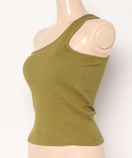 LOWRYS FARM（ローリーズファーム）の「ワンストラップタンクトップ　347267（タンクトップ・レディース・ホワイト/ブラック/グリーン・FREE）」の4枚目の写真