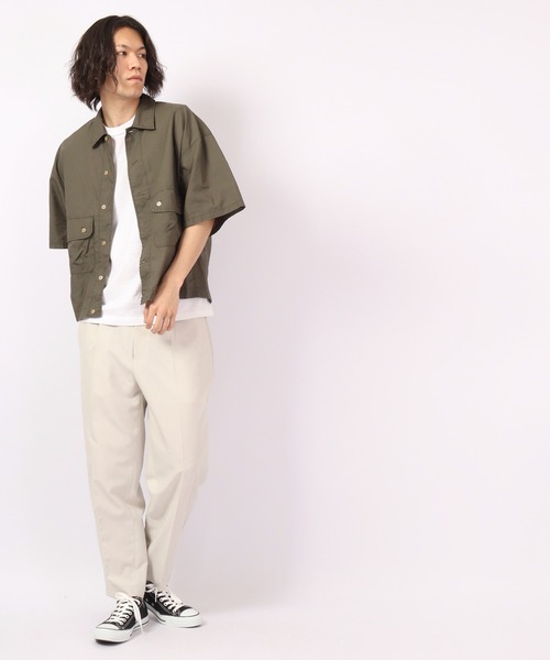 【セール】bel ritmo 半袖ワークシャツ(シャツ/ブラウス)|FUNALIVE(ファンアライブ) 【セール】bel ritmo 半袖ワークシャツ(シャツ/ブラウス)|FUNALIVE(ファンアライブ)