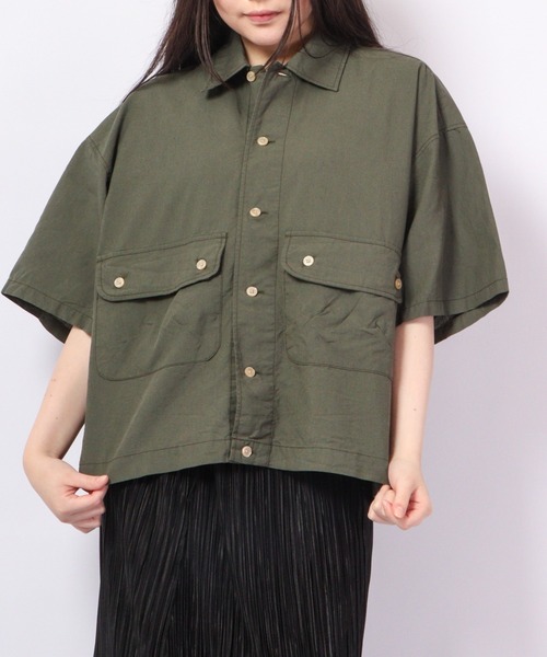 【セール】bel ritmo 半袖ワークシャツ(シャツ/ブラウス)|FUNALIVE(ファンアライブ) 【セール】bel ritmo 半袖ワークシャツ(シャツ/ブラウス)|FUNALIVE(ファンアライブ)