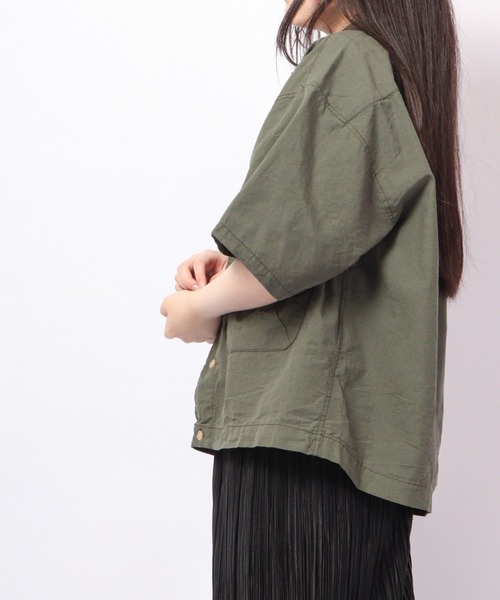 【セール】bel ritmo 半袖ワークシャツ(シャツ/ブラウス)|FUNALIVE(ファンアライブ) 【セール】bel ritmo 半袖ワークシャツ(シャツ/ブラウス)|FUNALIVE(ファンアライブ)