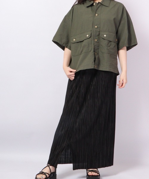 【セール】bel ritmo 半袖ワークシャツ(シャツ/ブラウス)|FUNALIVE(ファンアライブ) 【セール】bel ritmo 半袖ワークシャツ(シャツ/ブラウス)|FUNALIVE(ファンアライブ)