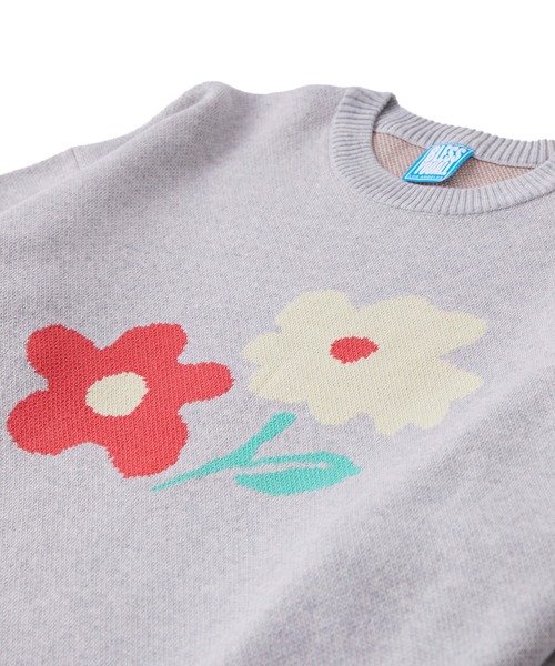 WHO'S WHO gallery（フーズフーギャラリー）の「【BLESS YOU/ブレスユー】フラワーニット（ニット/セーター・メンズ・チャコールグレー/アッシュグレー/ブラック/ネイビー・FREE）」の6枚目の写真