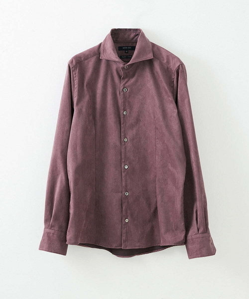 MICHEL KLEIN HOMME (ミッシェルクランオム)の「ベジタブルスエードシャツ(シャツ/ブラウス・メンズ・ブラウン/ブラック/パープル/ボルドー・LARGE/X-LARGE/MEDIUM/44)」の4枚目の写真