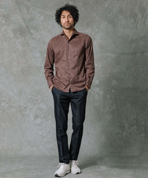 MICHEL KLEIN HOMME (ミッシェルクランオム)の「ベジタブルスエードシャツ(シャツ/ブラウス・メンズ・ブラウン/ブラック/パープル/ボルドー・LARGE/X-LARGE/MEDIUM/44)」の11枚目の写真