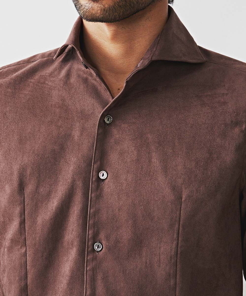 MICHEL KLEIN HOMME (ミッシェルクランオム)の「ベジタブルスエードシャツ(シャツ/ブラウス・メンズ・ブラウン/ブラック/パープル/ボルドー・LARGE/X-LARGE/MEDIUM/44)」の14枚目の写真