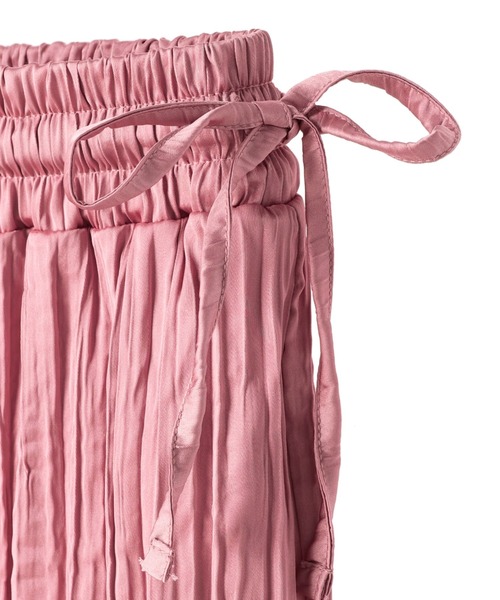 ALEXIA STAM パンツ Ribbon Satin Straight Pants /リボンサテン