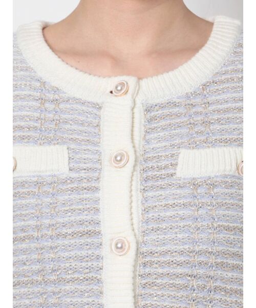 CALNAMUR(カルナムール)の「ツイードニットカーディガン(カーディガン/ボレロ・レディース・イエロー/ブラック/ブルー・FREE)」の18枚目の写真