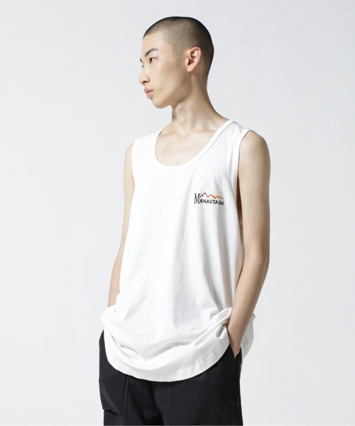 MANASTASH（マナスタッシュ）の「MANASTASH/マナスタッシュ　MS Circle logo tanktop　MSサークルロゴタンクトップ（タンクトップ・メンズ・ホワイト/ブラック・M/L）」の10枚目の写真