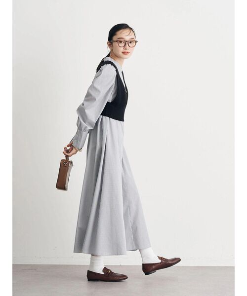 earth music&ecology(アースミュージックアンドエコロジー)の「クロップドニットビスチェ(ベスト・レディース・ブラック/ライトベージュ/グレイッシュベージュ・FREE)」の8枚目の写真