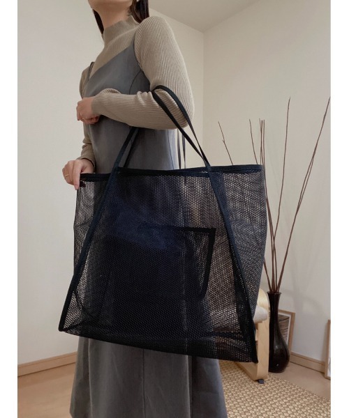 AMAIL(アマイル)の「Puchi mesh bag(トートバッグ・レディース・ブラック/ベージュ・FREE)」の18枚目の写真