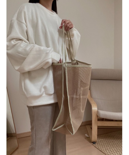 AMAIL(アマイル)の「Puchi mesh bag(トートバッグ・レディース・ブラック/ベージュ・FREE)」の20枚目の写真