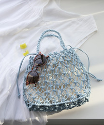 B.C STOCK | フェイクレザーメッシュ編みBAG(ハンドバッグ)