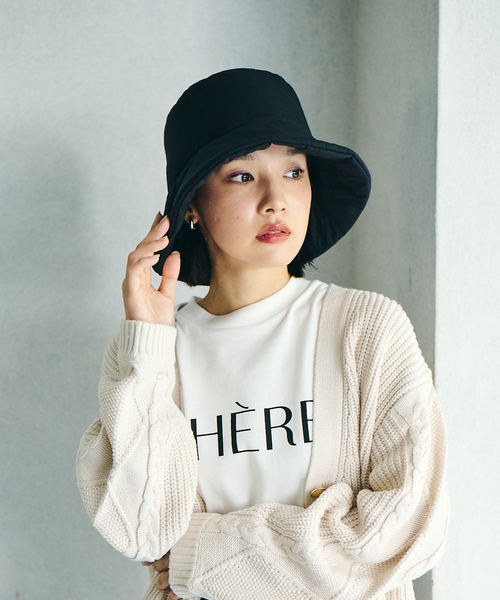 VIS（ビス）の「【洗える】中綿バケットハット（ハット・レディース・ブラック/キナリ/ダークブラウン・FREE）」の13枚目の写真